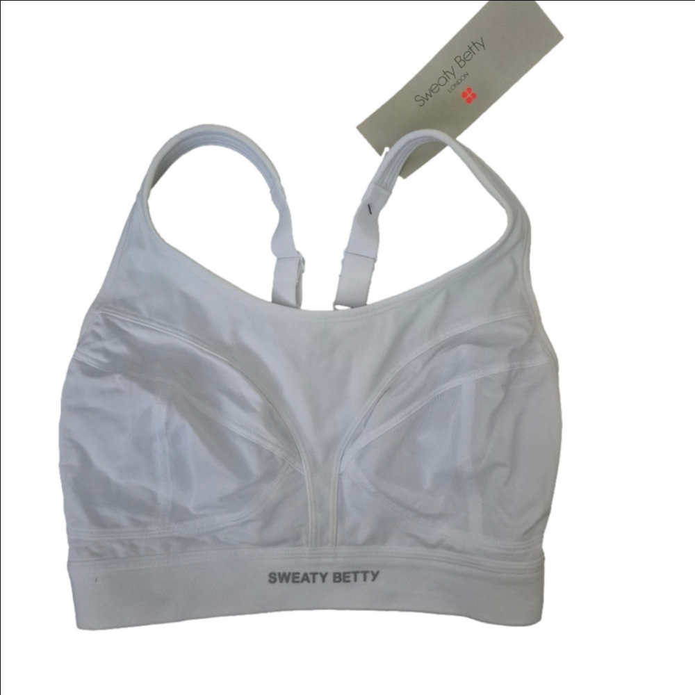 Sweaty Betty Power Pro Running Classic White Sports Bra 32DD